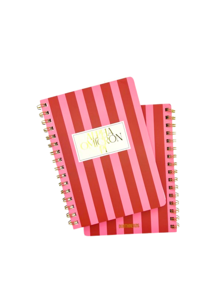Alpha Omicron Pi Stripe Sorority Notebook