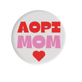 Alpha Omicron Pi Mom Heart Sorority Button