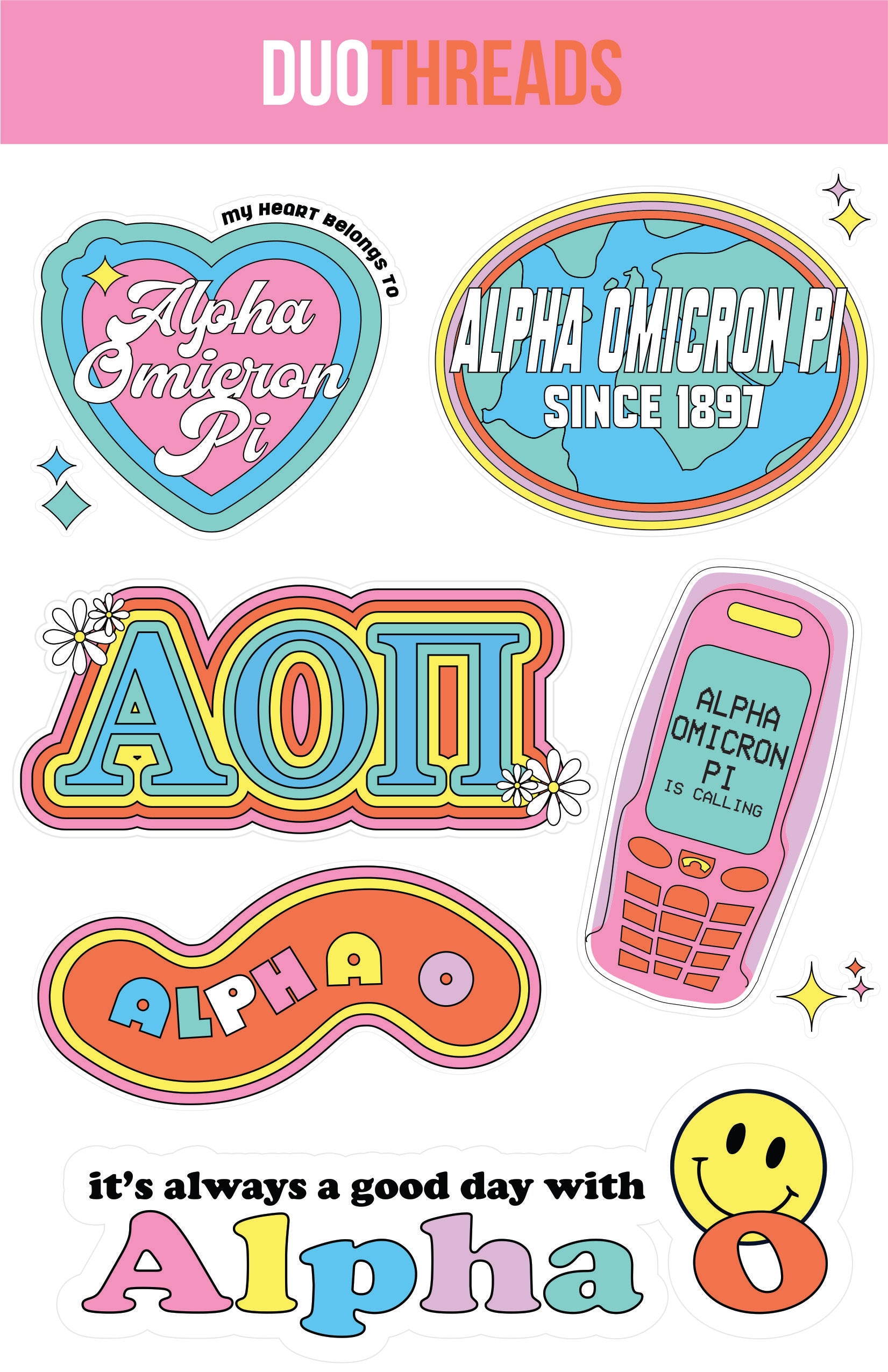 Sorority Y2K Sticker Sheet