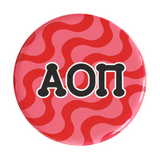 Alpha Omicron Pi Groovy Sorority Button