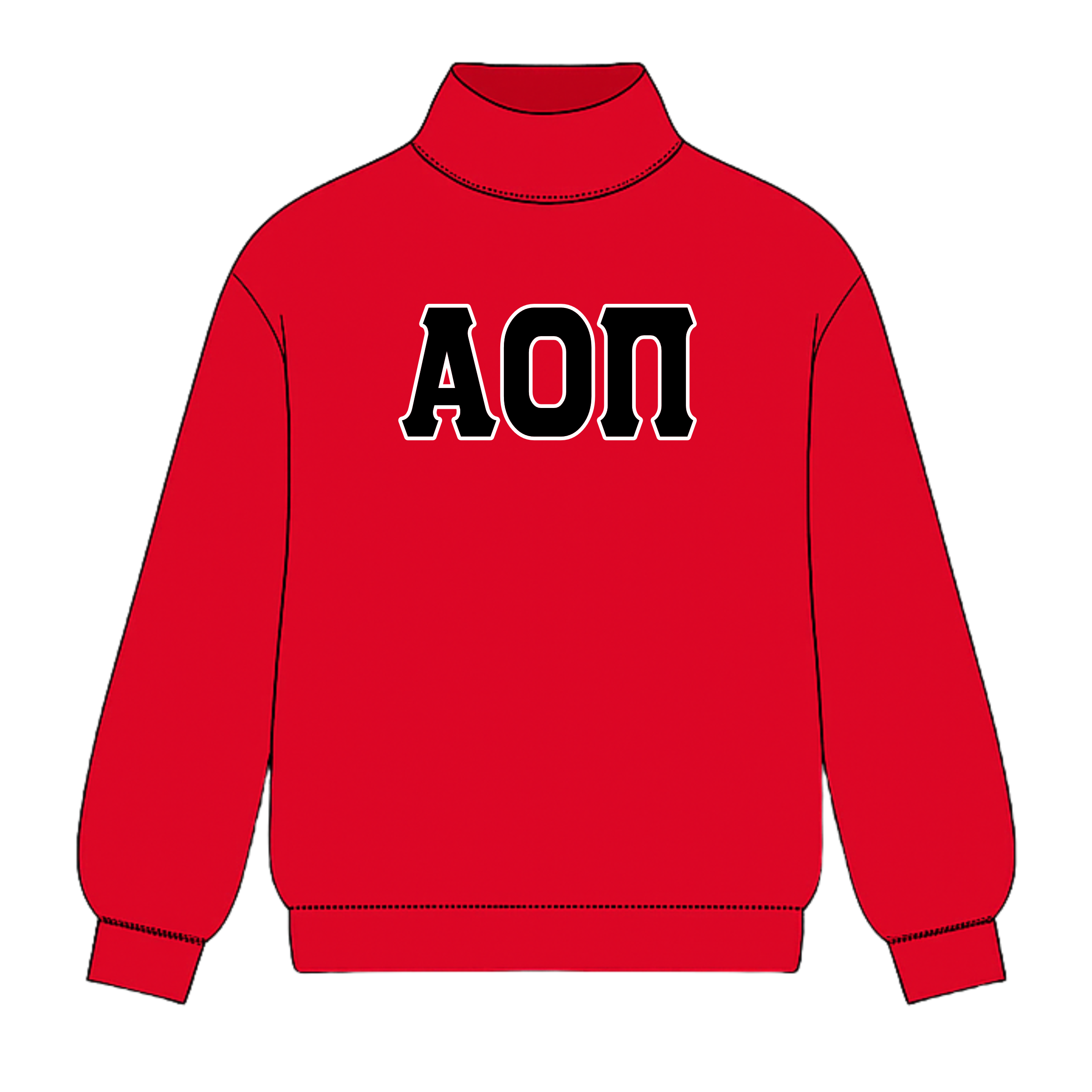 Classic Twill Sorority Embroidered Mock Neck