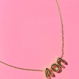Alpha Omicron Pi Bubble Letter Necklace
