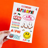 Alpha Phi Sorority Rainbow Sticker Sheet