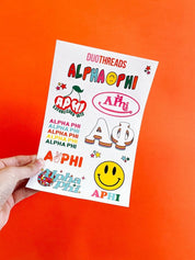 Alpha Phi Sorority Rainbow Sticker Sheet