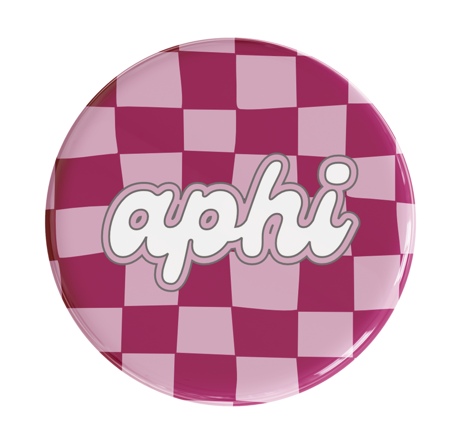 Alpha Phi Checker Sorority Button