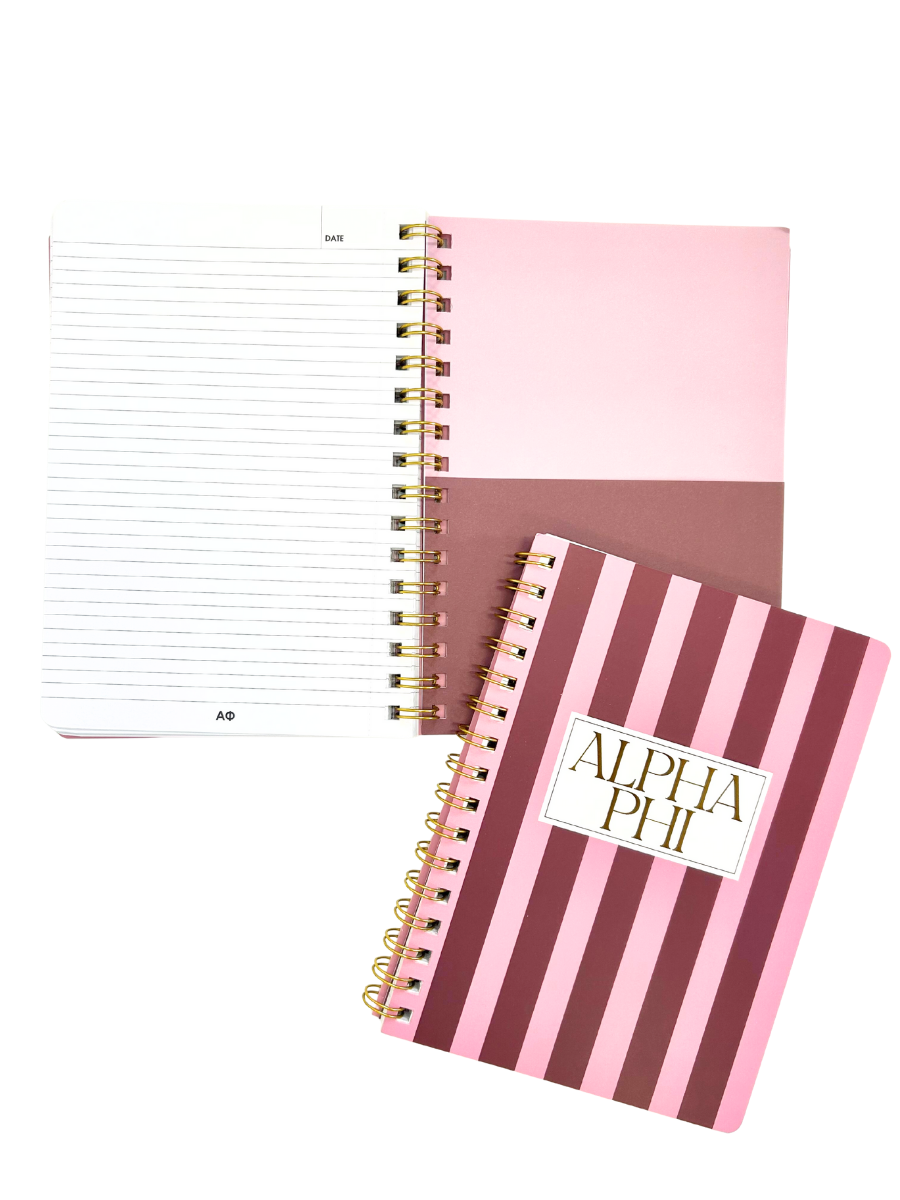 Alpha Phi Stripe Sorority Notebook