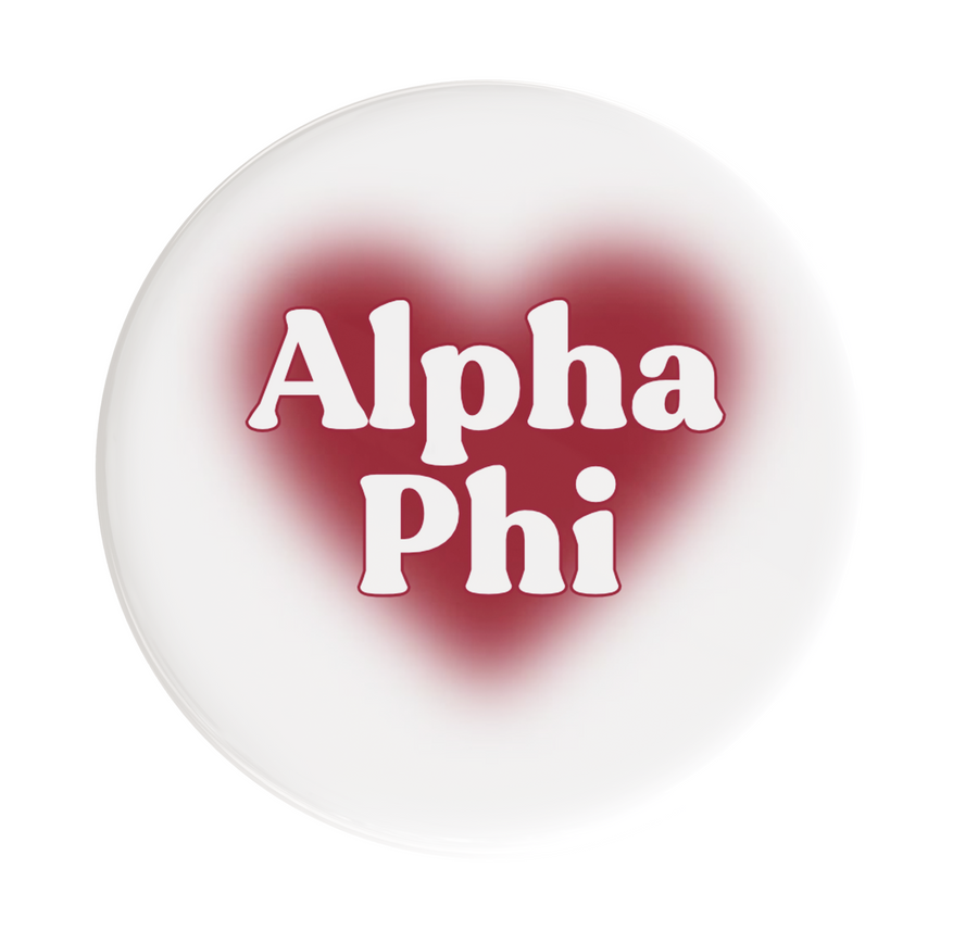 Alpha Phi Big Heart Sorority Button