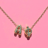 Alpha Phi Bubble Letter Necklace