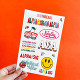 Alpha Sigma Alpha Sorority Rainbow Sticker Sheet