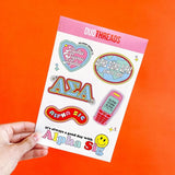 Alpha Sigma Alpha Sorority Y2K Sticker Sheet