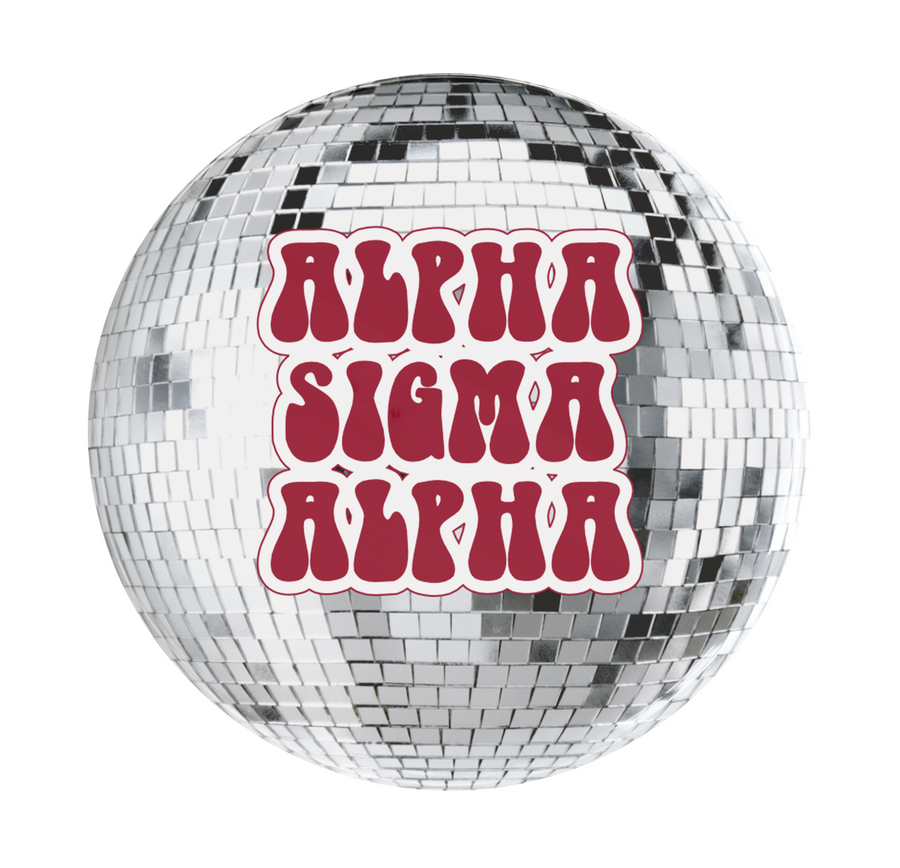 Alpha Sigma Alpha Disco Sorority Button