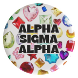 Alpha Sigma Alpha Bejeweled Sorority Button