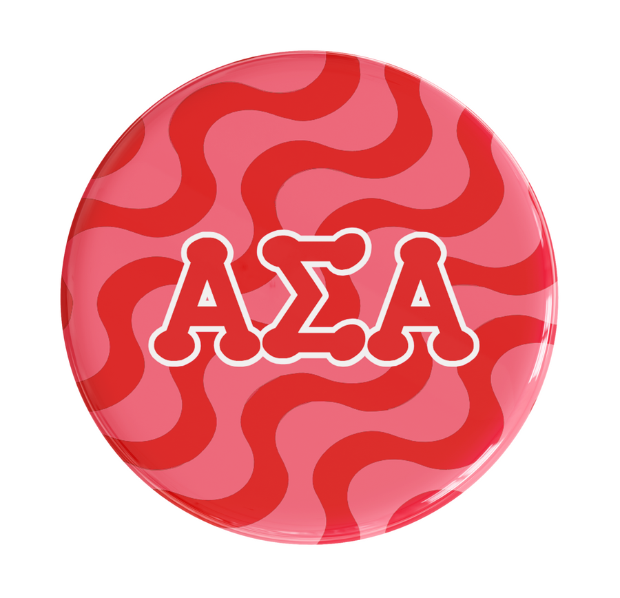 Alpha Sigma Alpha Groovy Sorority Button