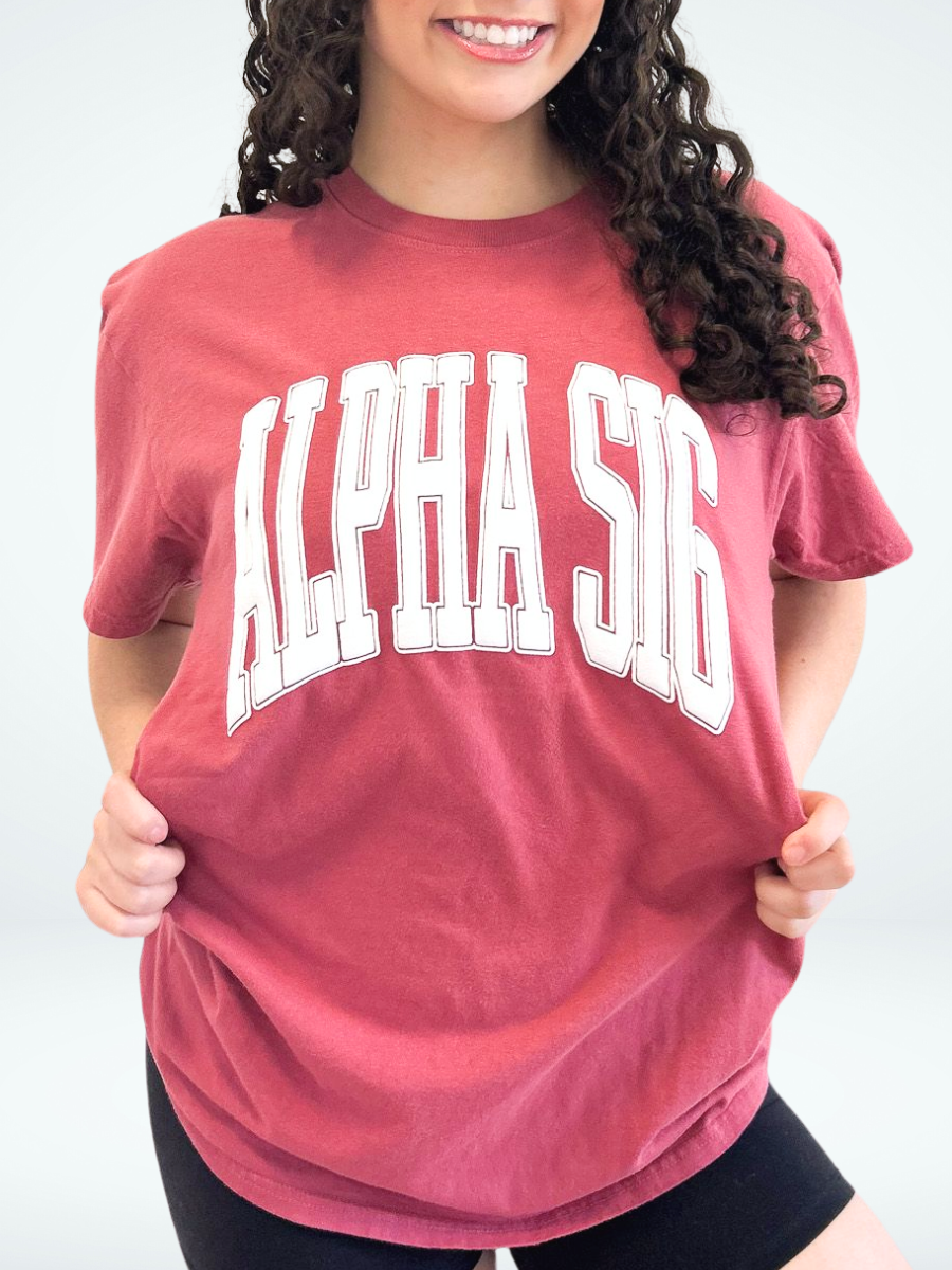 Alpha Sigma Alpha Varsity Puff Sorority Tee