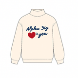 Alpha Sigma Alpha Love Club Sorority Mock Neck