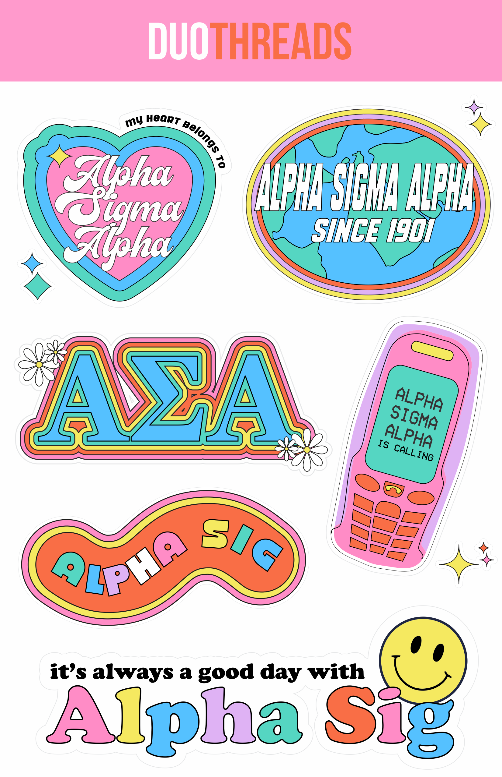 Sorority Y2K Sticker Sheet