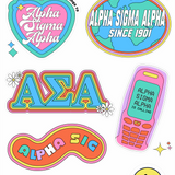 Alpha Sigma Alpha Sorority Y2K Sticker Sheet