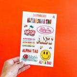 Alpha Sigma Tau Sorority Rainbow Sticker Sheet