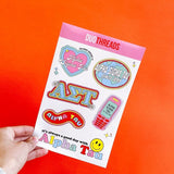 Alpha Sigma Tau Sorority Y2K Sticker Sheet