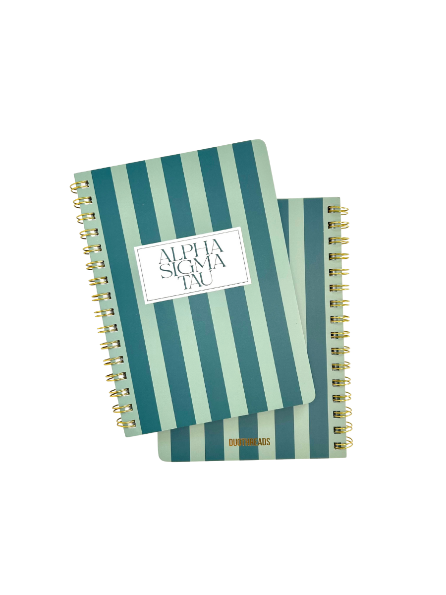 Alpha Sigma Tau Stripe Sorority Notebook