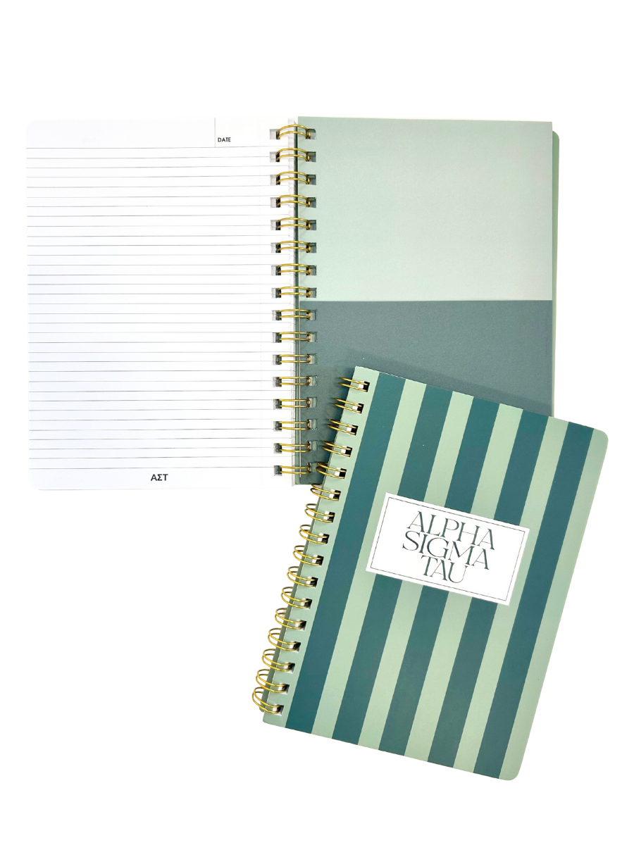 Alpha Sigma Tau Stripe Sorority Notebook