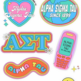 Alpha Sigma Tau Sorority Y2K Sticker Sheet