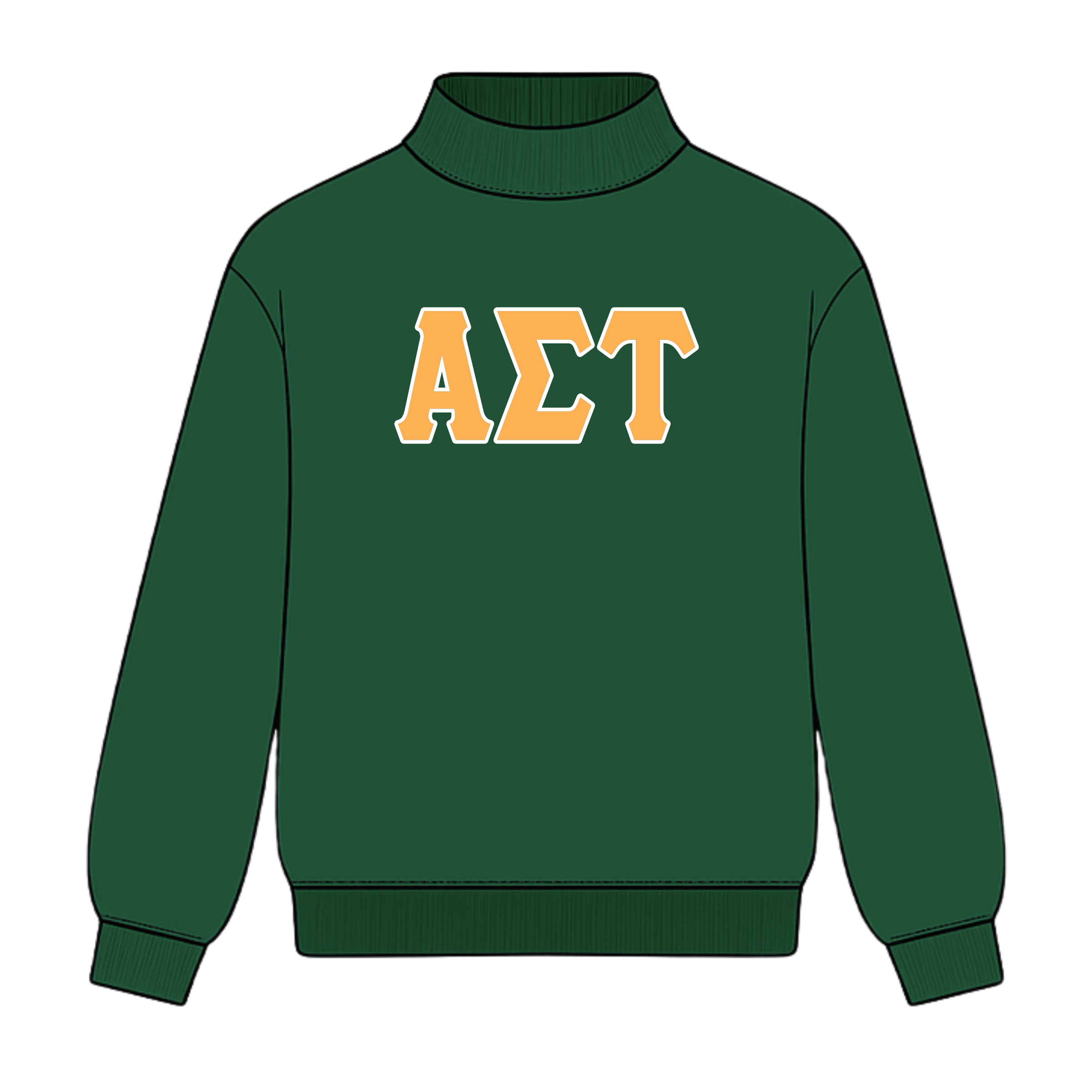 Classic Twill Sorority Embroidered Mock Neck