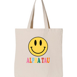 Alpha Sigma Tau All Smiles Sorority Tote