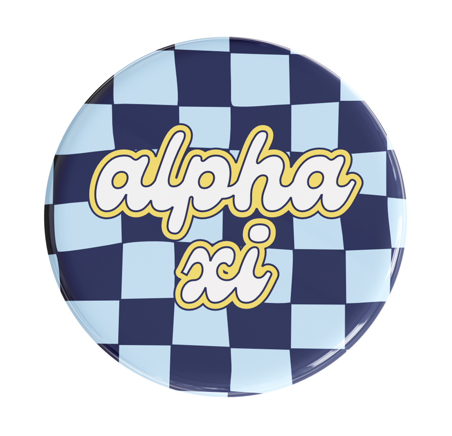Alpha Xi Delta Checker Sorority Button