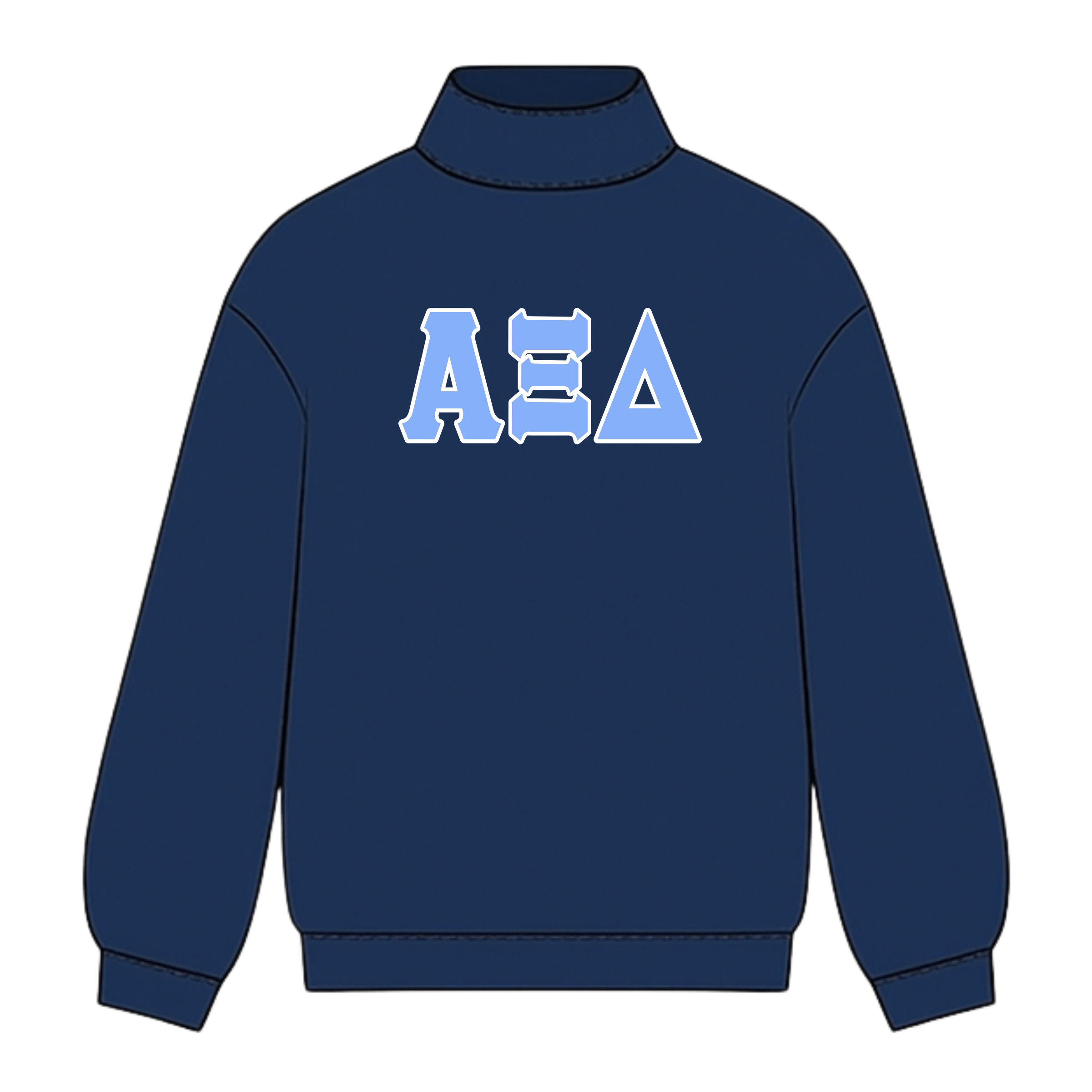 Classic Twill Sorority Embroidered Mock Neck