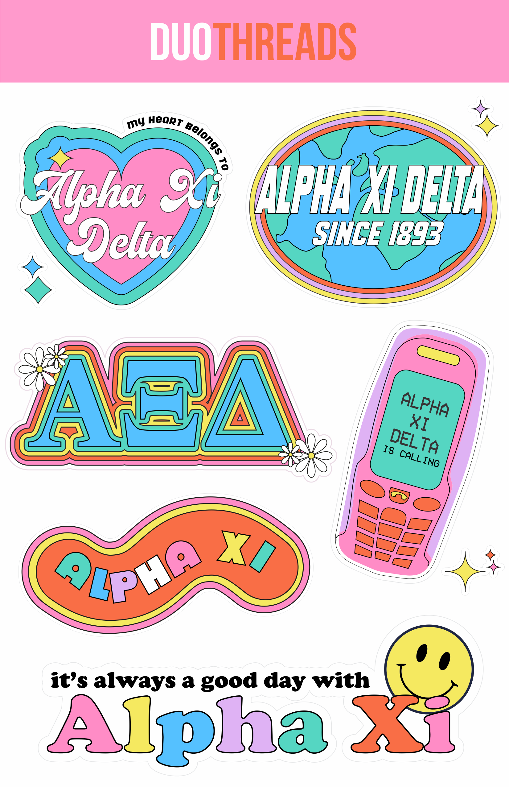 Sorority Y2K Sticker Sheet