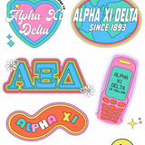Alpha Xi Delta Sorority Y2K Sticker Sheet