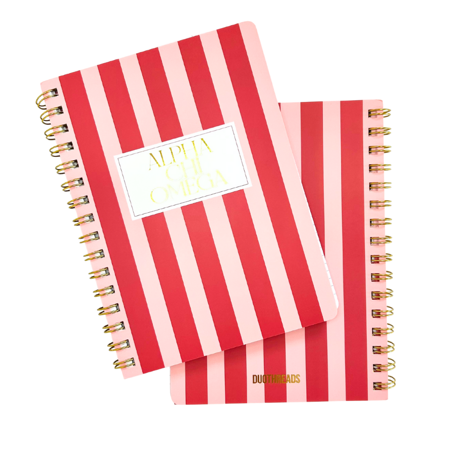 Alpha Chi Omega Stripe Sorority Notebook