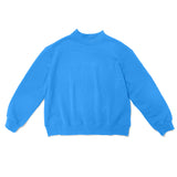blue mock neck flat lay