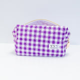 Sigma Sigma Sigma Sorority Gingham Quilted Makeup Bag