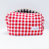 Sorority Gingham Quilted Makeup Bag