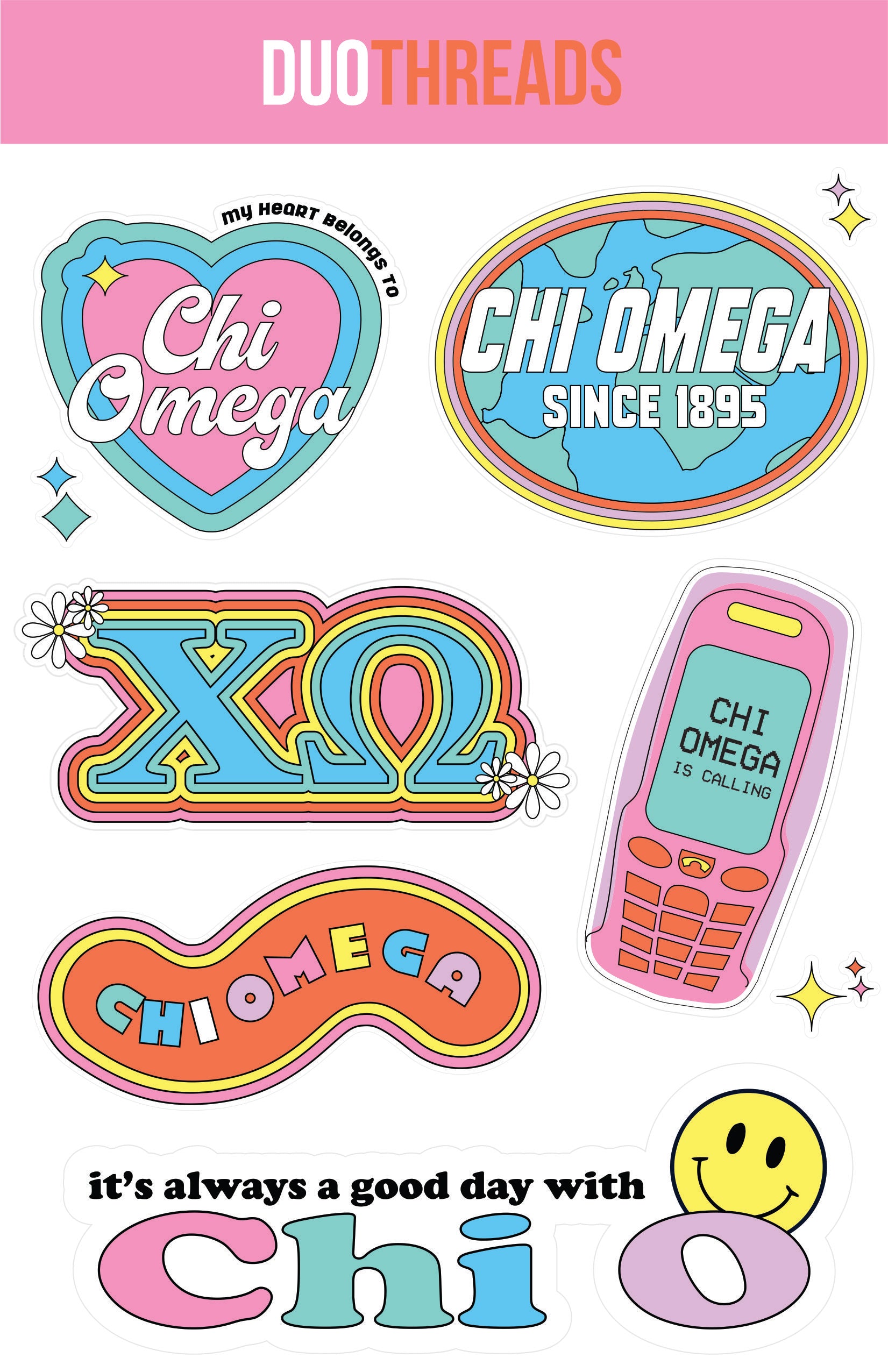 Sorority Y2K Sticker Sheet
