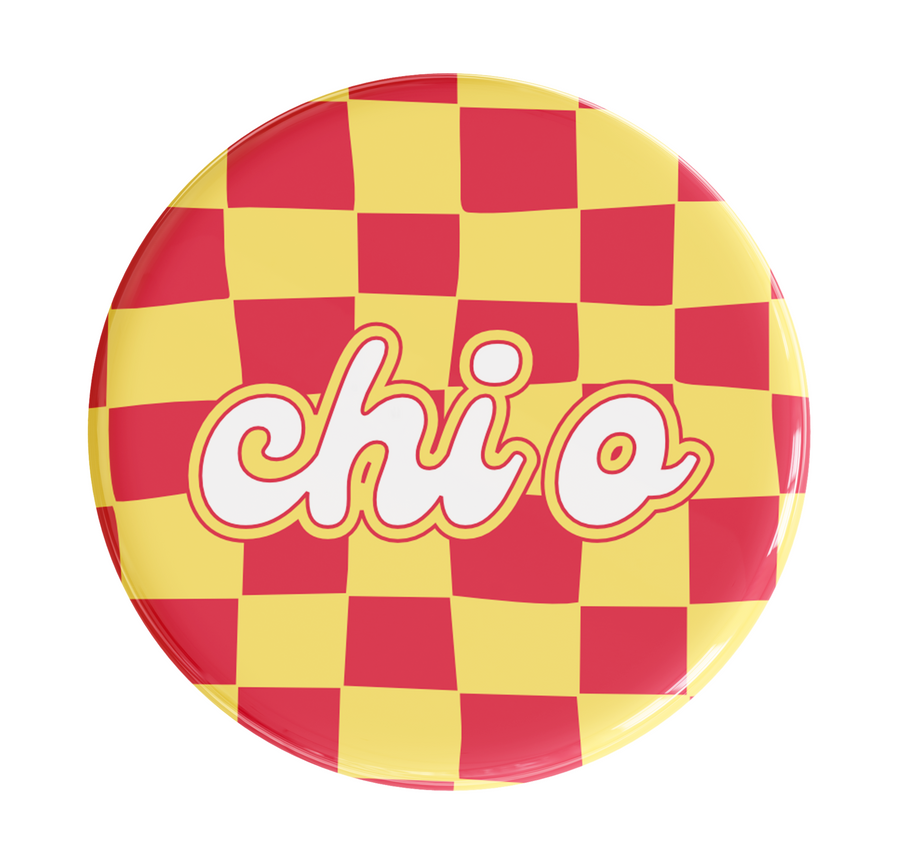 Chi Omega Checker Sorority Button
