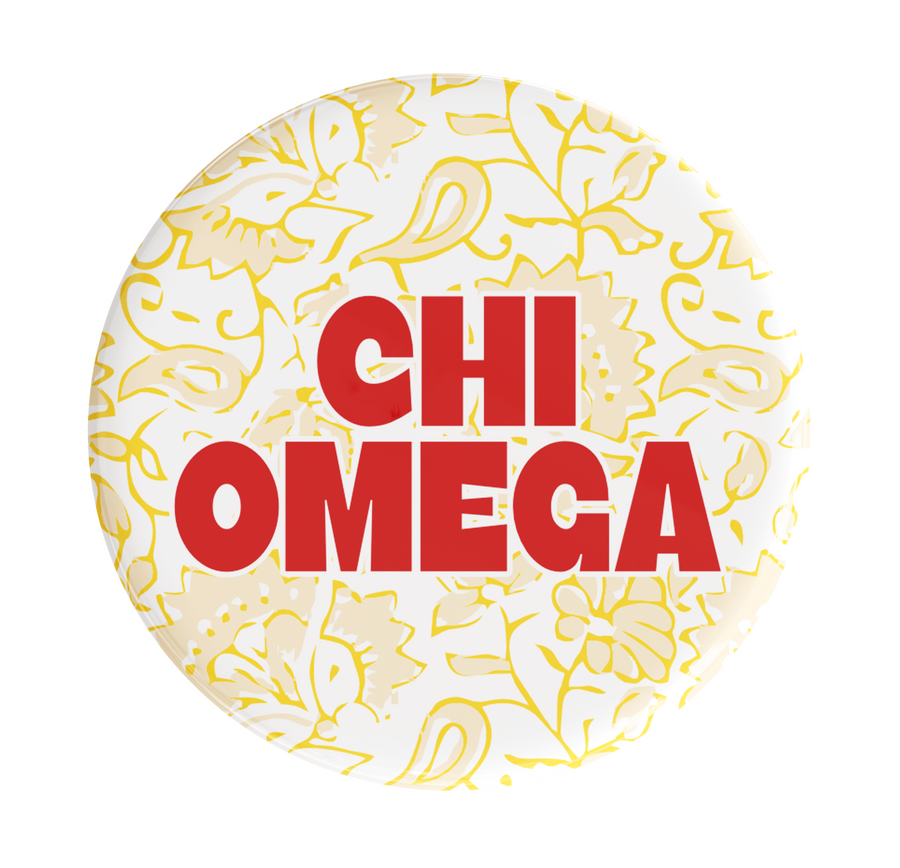 Chi Omega Through The Vines Sorority Button