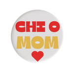 Chi Omega Mom Heart Sorority Button