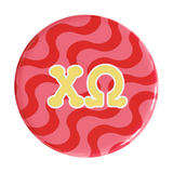 Chi Omega Groovy Sorority Button