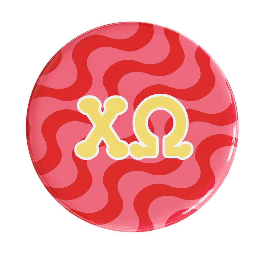 Chi Omega Groovy Sorority Button
