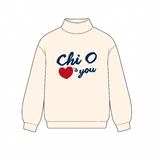 Chi Omega Love Club Sorority Mock Neck