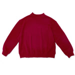 crimson mock neck flat lay