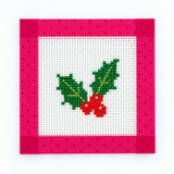 Holly Berry Sprig Mini Needlepoint Canvas