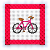 Pedal Happy Bicycle Mini Needlepoint Canvas