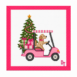 Santa Paws Christmas Cart Needlepoint Canvas