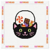 Black Cat Candy Bucket Needlepoint Canvas