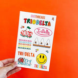 Delta Delta Delta Sorority Rainbow Sticker Sheet