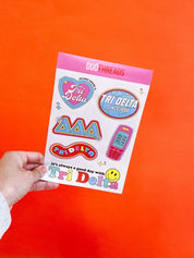 Delta Delta Delta Sorority Y2K Sticker Sheet